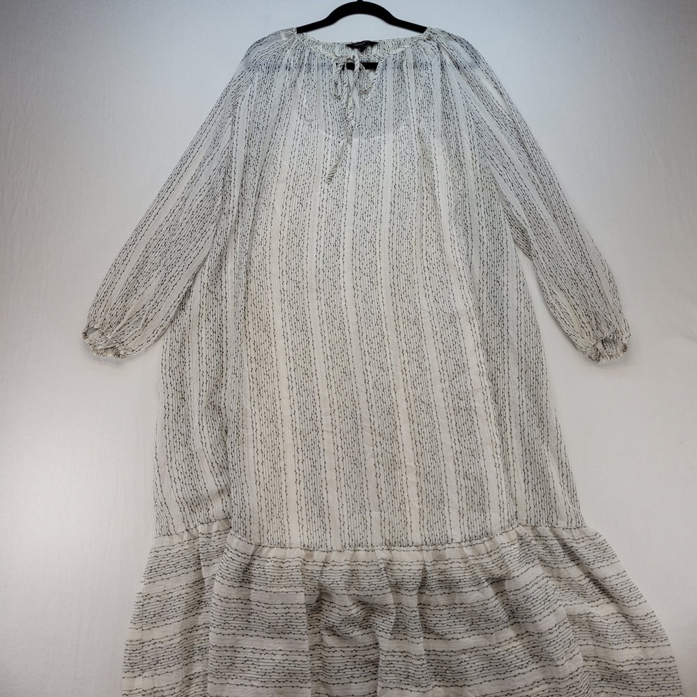 Banana Republic Maxi Dress Womens Medium Smocked Tiered Peasant Ruffle Hem